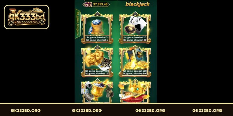 ব্ল্যাকজ্যাক - King Poker GK333 এ উপলব্ধ একটি পণ্য